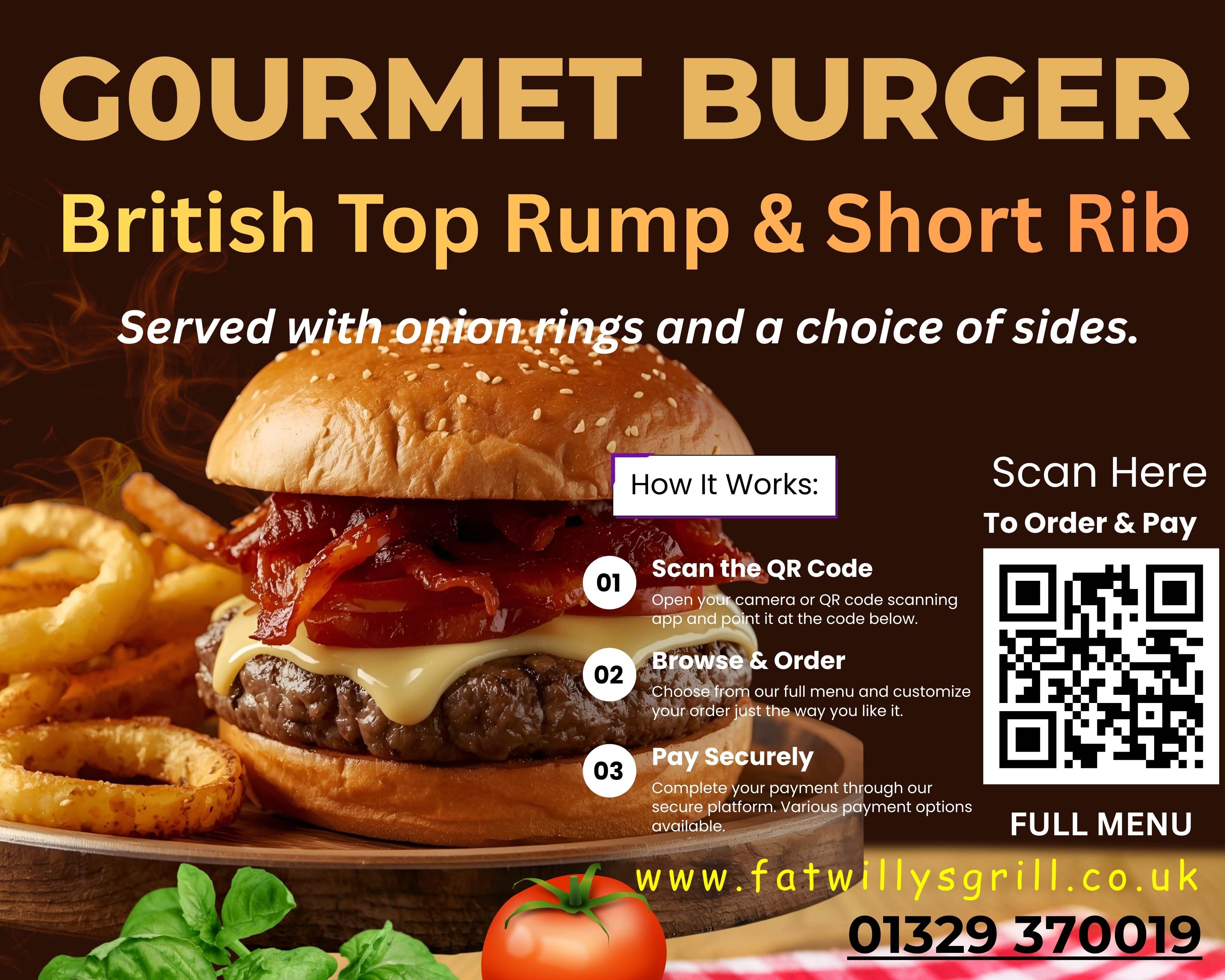 Loaded burger and fries