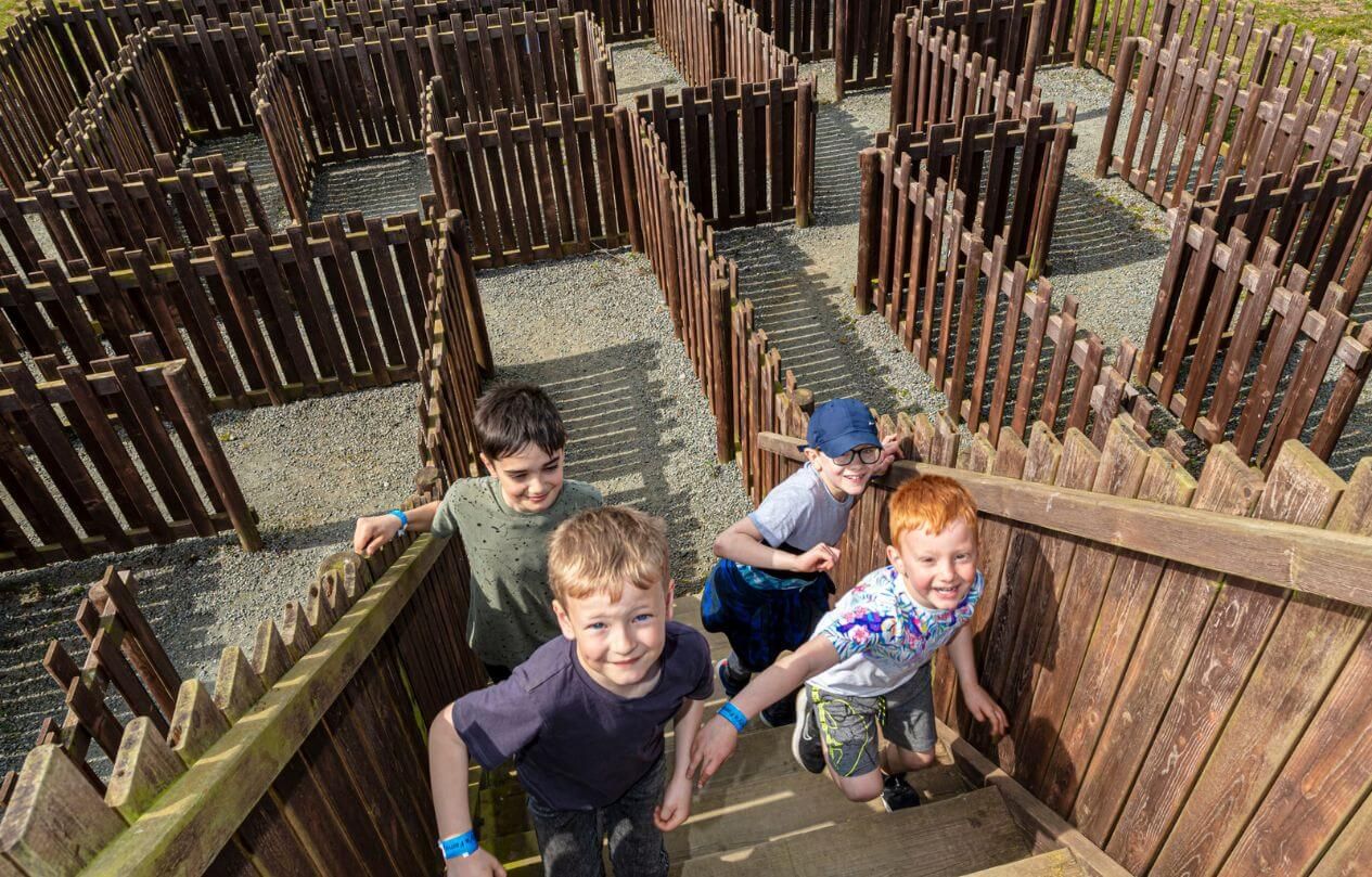 Children exploring the maze at Hirsty’s Family Fun Park.
