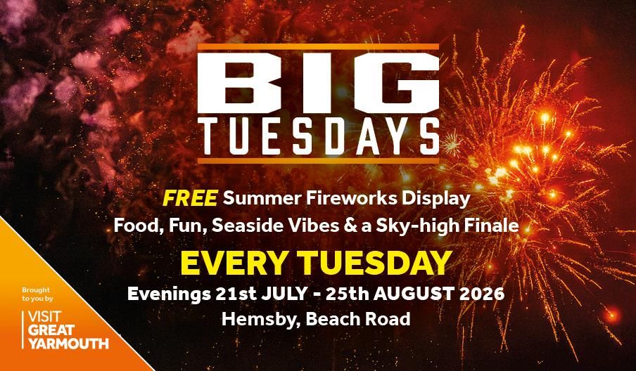 Official BIG Tuesday fireworks 2026 event artwork.